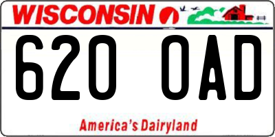 WI license plate 620OAD