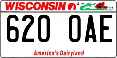 WI license plate 620OAE