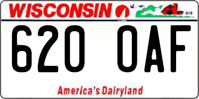 WI license plate 620OAF