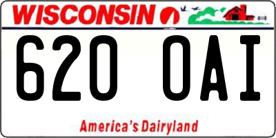 WI license plate 620OAI