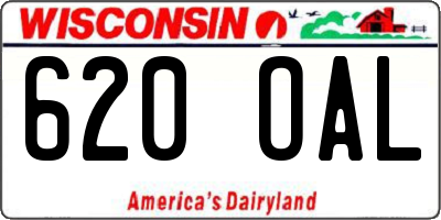 WI license plate 620OAL