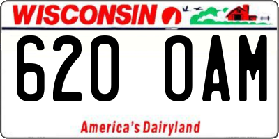 WI license plate 620OAM