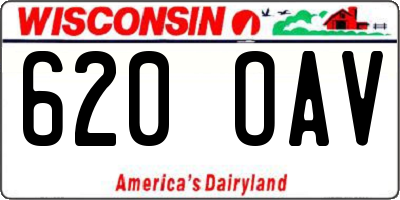 WI license plate 620OAV