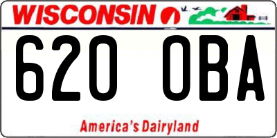 WI license plate 620OBA