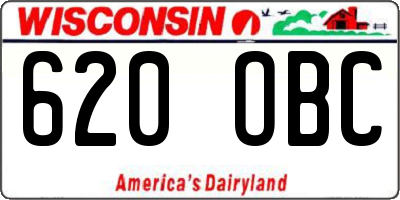 WI license plate 620OBC