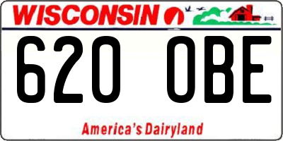 WI license plate 620OBE