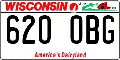 WI license plate 620OBG