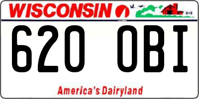 WI license plate 620OBI