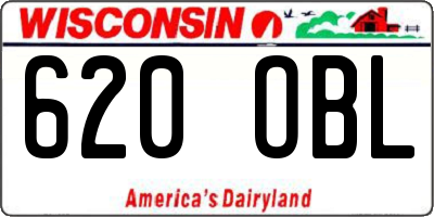 WI license plate 620OBL