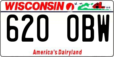 WI license plate 620OBW