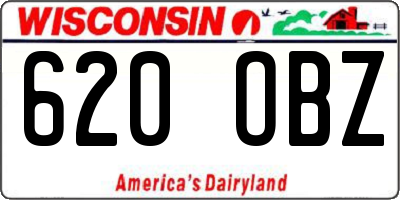 WI license plate 620OBZ