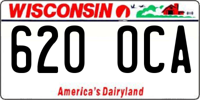 WI license plate 620OCA