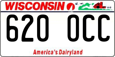 WI license plate 620OCC