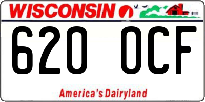 WI license plate 620OCF