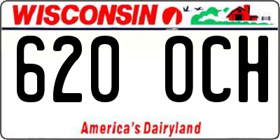 WI license plate 620OCH