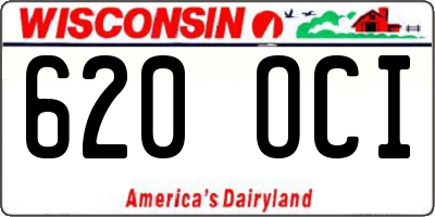 WI license plate 620OCI