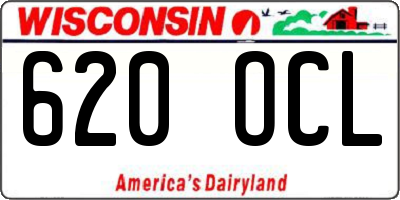 WI license plate 620OCL