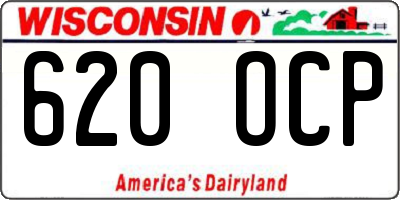 WI license plate 620OCP