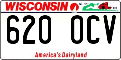 WI license plate 620OCV