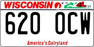 WI license plate 620OCW