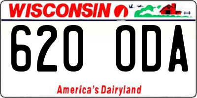 WI license plate 620ODA