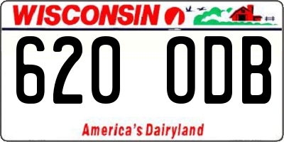 WI license plate 620ODB