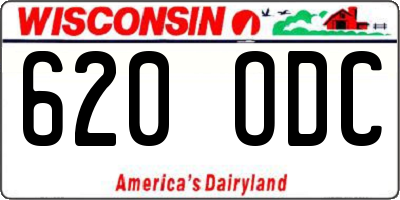 WI license plate 620ODC