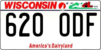 WI license plate 620ODF