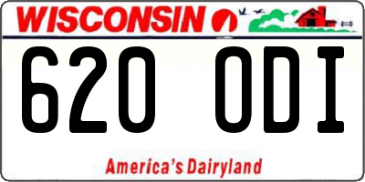 WI license plate 620ODI