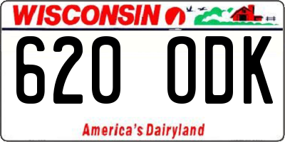 WI license plate 620ODK