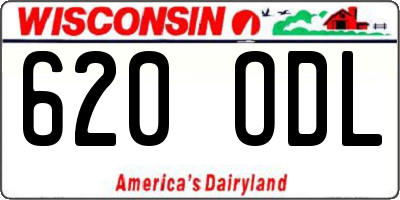 WI license plate 620ODL