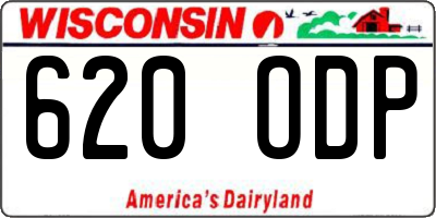 WI license plate 620ODP