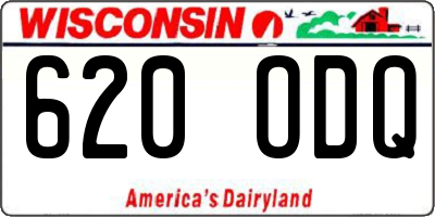 WI license plate 620ODQ