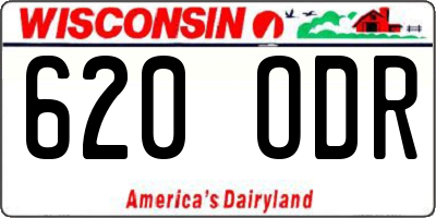WI license plate 620ODR