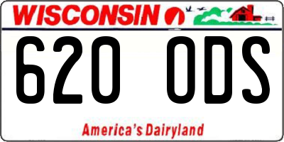WI license plate 620ODS