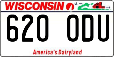 WI license plate 620ODU