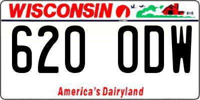 WI license plate 620ODW
