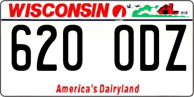 WI license plate 620ODZ