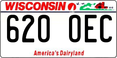 WI license plate 620OEC