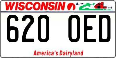 WI license plate 620OED