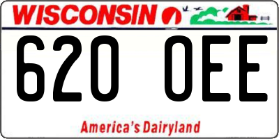WI license plate 620OEE