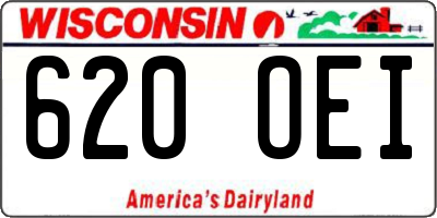 WI license plate 620OEI