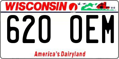 WI license plate 620OEM