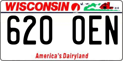WI license plate 620OEN