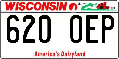 WI license plate 620OEP