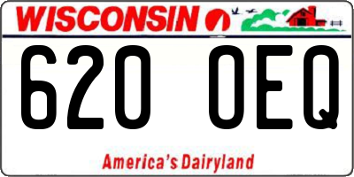 WI license plate 620OEQ