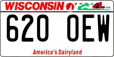 WI license plate 620OEW