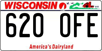 WI license plate 620OFE