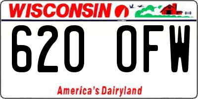WI license plate 620OFW