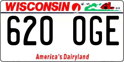 WI license plate 620OGE